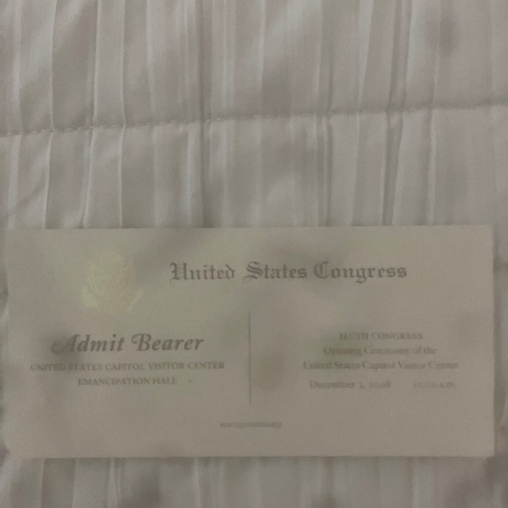 US Capitol Visitor’s Center Invitation and Ticket